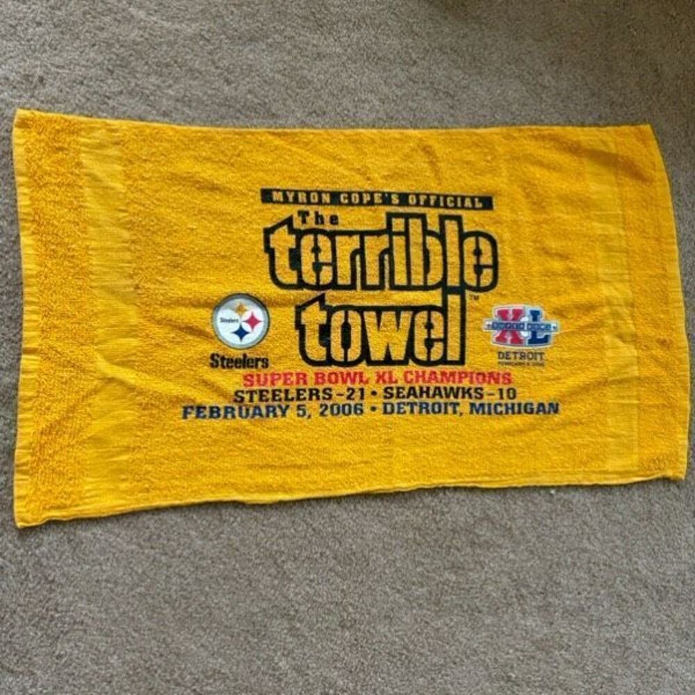 Pittsburgh Steelers Myron Cope’s Terrible Towel Super Bowl XL Champions